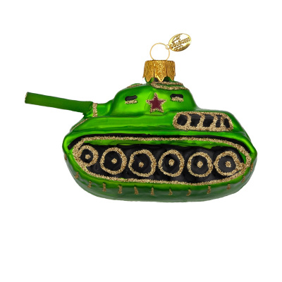 ФУ4-2218 Ёлочная игрушка 6,5см, декор "Танк", стекло, в подарочной упаковке