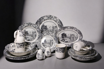 92-0404 Столовый набор на 4 персоны 21 предмет, Claytan, декор ROME GREY