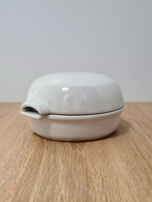 ОВТ-сыр Индивидуальная форма для запекания с крышкой, Посудный ряд, цвет кремовый