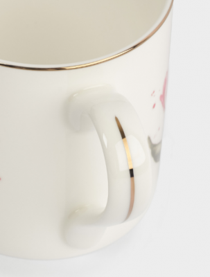 ANLAF-TNG160525-1 Кружка, 380 мл, фарфор F, белая, с золотистым кантом, Тюльпаны, Giardino