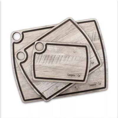 DRJ36280523LS6 Доска разделочная с желобом, композитный материал, 36х28см, дуб светлый,  ComposeEat